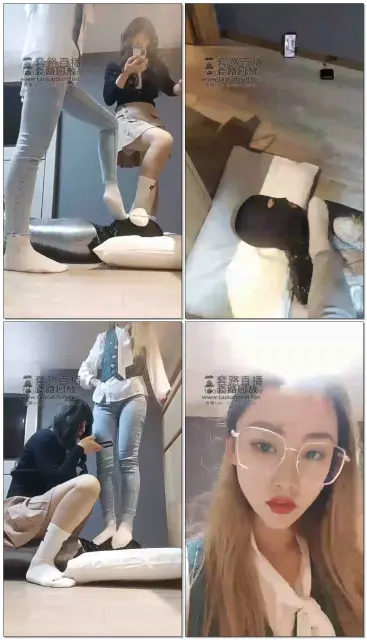 【二宝s】双S手脚耳光白棉袜全体重踩头