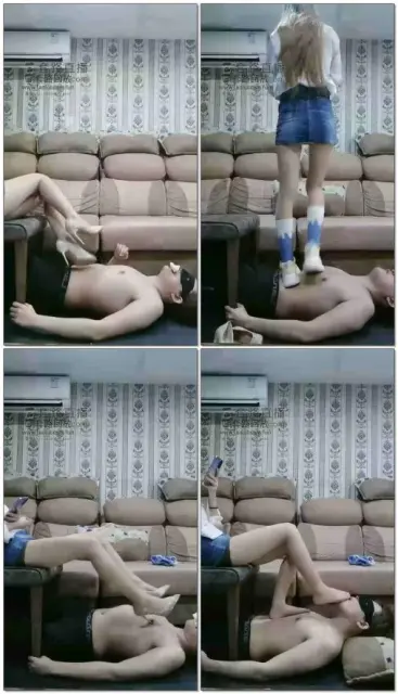 【傲柔】高跟踩乳舔鞋舔脚运动鞋踩