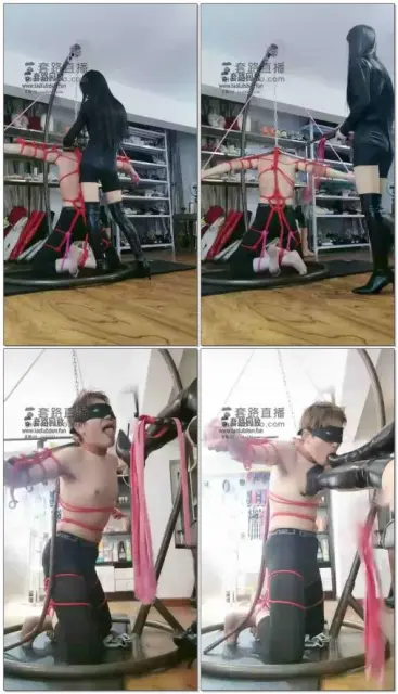 【傲柔】五花大绑踢pg提档轻度鞭打口水舔脚