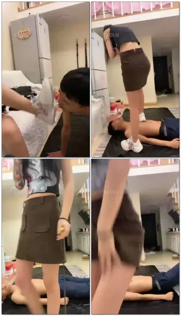 【灵猫s】调教把贱G当刷鞋机刷完鞋当地垫踩