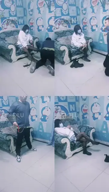 【第一帅男神】极品美女小六暴力调教，舔丝袜脚鞭打，踩踏坐脸虐乳