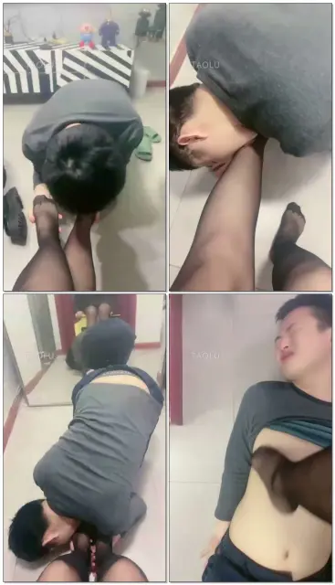 【黑兔sama】调教舔丝袜脚踩踏