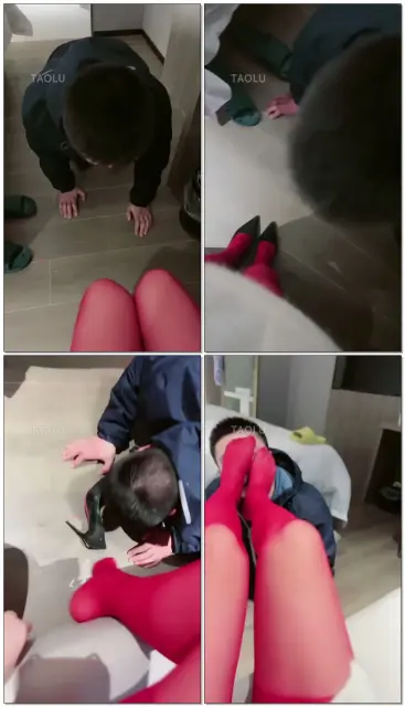 【桃子老师】红丝袜高跟调狗