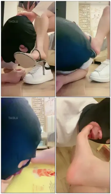 【甜依】踩裸足高跟or小白鞋？耳光舔脚