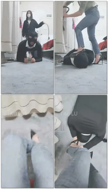 【灵竹S】高跟鞋踩脖子，鞭打