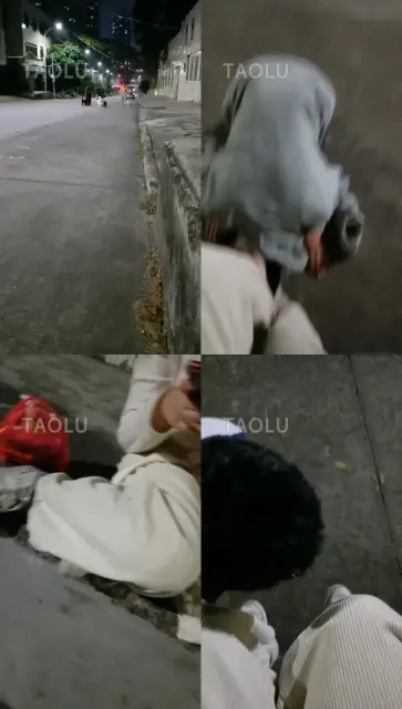 【梵高】偶遇s，户外舔脚耳光