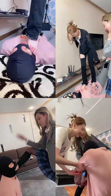 【二宝ss】175超级大美女模特，脚耳光变正踢脖子，真的脏白棉袜嚼10分钟