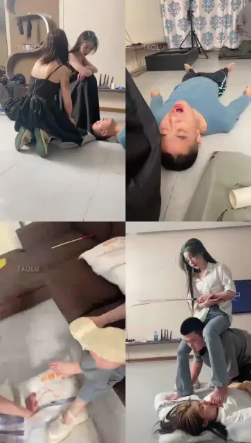 【领主老大】黄金给狗吃，让母狗舔鞋，舔脚，深喉插吐她，逼公狗吃掉吐在地上的呕吐物