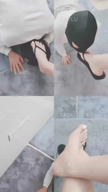 【灵竹】人字拖调教，绳子绑住下面