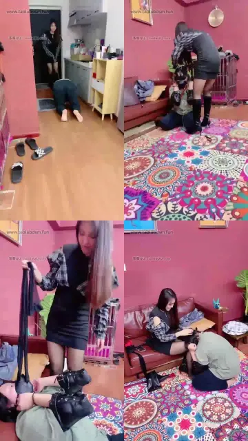 【小祖宗】调教母狗圣水钻胯遛狗