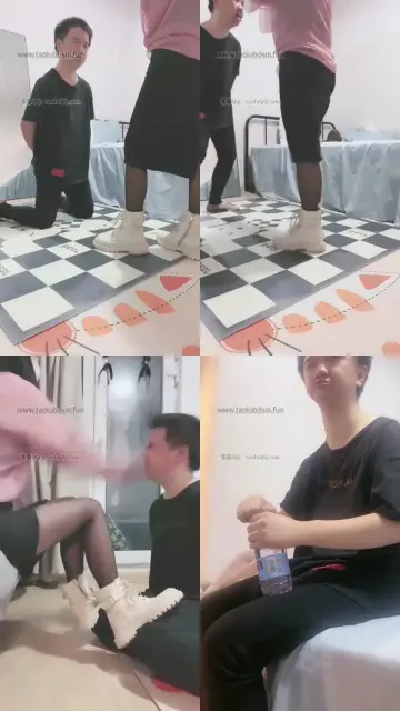 【桃子老师】踢裆舔脚