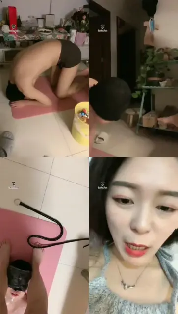 【鹿梦兮】玩个狗！SP鞭打 滴蜡。掐大腿保鲜膜束缚 