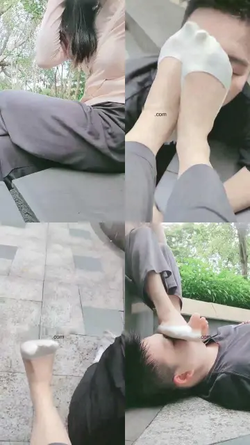 【妮蔻】户外调教脚奴为船袜除臭