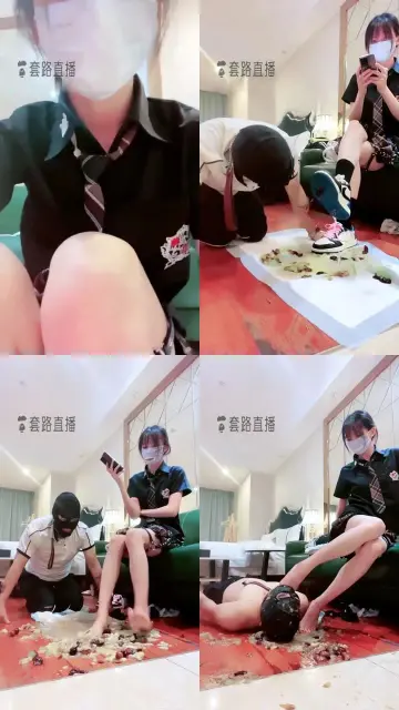 【暴力美学】AJ踩踏食物深喉脏棉袜喂食