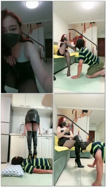 【小妮S】TJ玩狗全体重踩踏耳光骑马