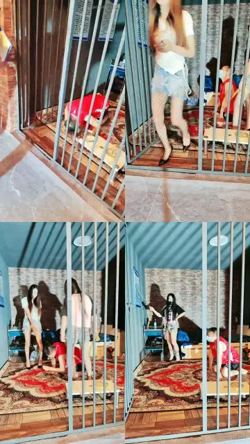 【圈养基地】开饭背监规，网袜专场，手板伺候