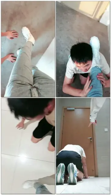 【紫烟s】商场玩狗子闻汗脚舔脏鞋底做脚垫圣水