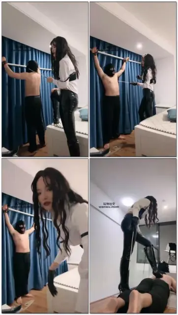 【倪小主S】调教贱狗鞭打高跟踩踏