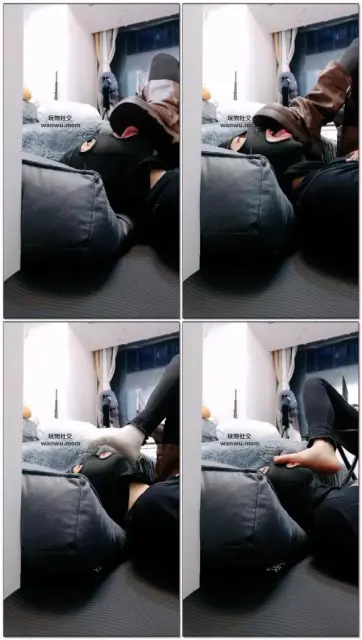 【明野兔】接着玩小狗狗清理鞋底舔脚