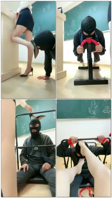 【安主】TJ上课吃吐国板上的痰狗嘴里含着粉笔写字叼丝袜擦黑板