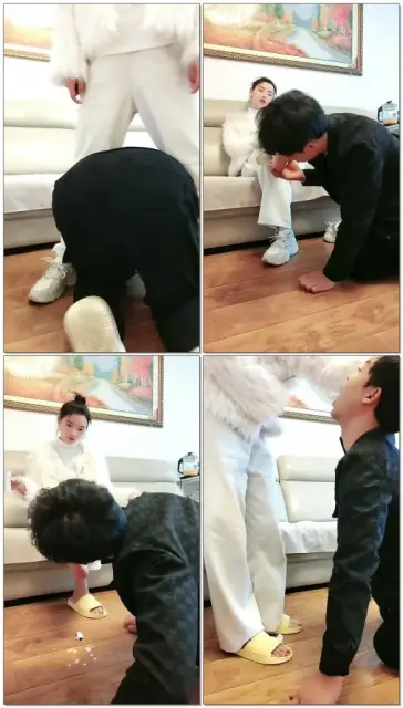 【紫烟s】第一次被玩的小白狗舔鞋口水钻胯