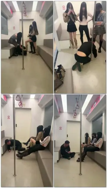 【重庆伊晨s】暴虐地铁猥琐男上三女狂虐地铁猥琐男狂扇一千耳光