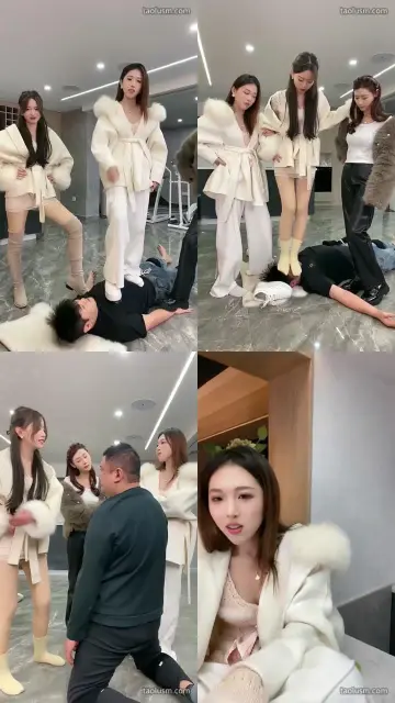 【麋鹿银儿】超颜值三女斯踢头踩头天花板