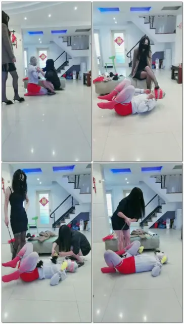 【媚娘工作室】收拾爱穿女装的伪娘奴训练狗奴叨鞋犬型室息多层室息抽打