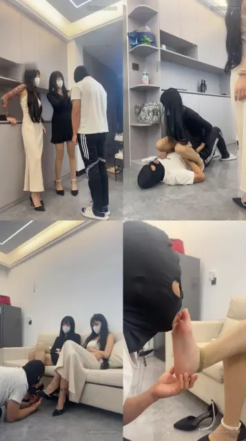 【白鹭】双175大长腿调教耳光踩踏虐乳舔脚