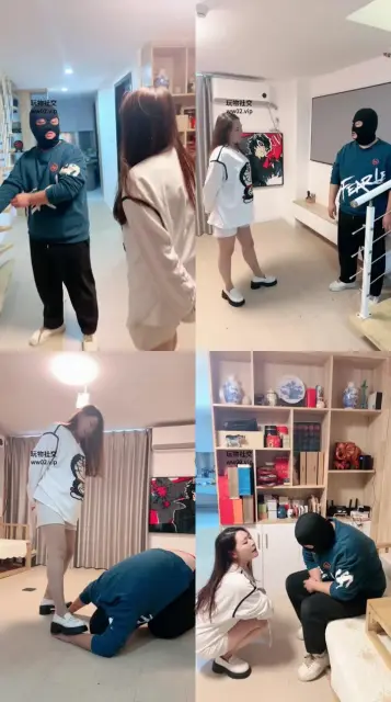 【水凝】偷原味被逮住暴揍-耳光掐乳/碾压狗爪/掐脖窒