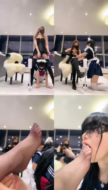 【美美子】母畜-闻靴子/舔脏靴子黑丝/插嘴