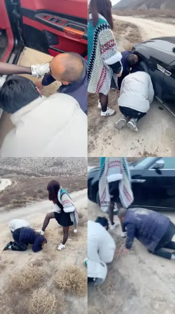 【兰州苏苏】劳拉女神户外凌辱双奴-强迫舔泥沙鞋【双视角版】