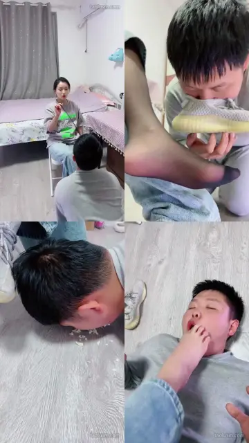 【潘妮女王】贝壳头黑丝气味羞辱/脚踩喂食