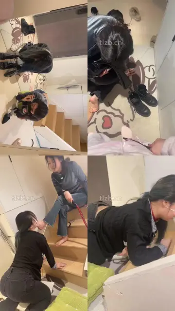 【橘子没熟】双女奴清理鞋子/奴下奴互虐/舔棉袜/鞭打