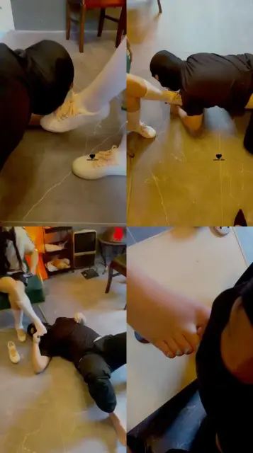 【芊芊】双S-清理脏鞋白袜/骑狗背/脚踩喂食【双视角】