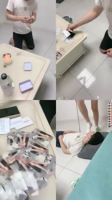 【蜜糖情侣】抽牌虐家奴-转胯/运动鞋踢踹踩/白袜舔/抽耳光