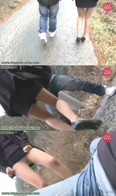 【韩国fetishwoman】散步时求女友虐踢自己，全程踢裆踩裆
