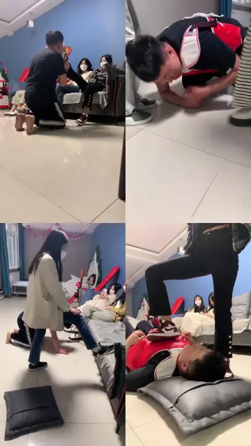 【精神小妹】4S素人学生暴力踢踹/非人虐打/转胯踩踏