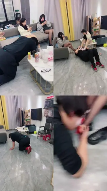 【天津女仆店】双素人萝莉女仆踩狗-全体重踩踏-骑马