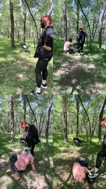 【香奶奶】素人被拖进树林暴打/踹头踹脸