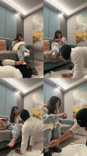 【子熙大人】原味白袜无意识踩地毯奴