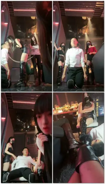 【伊晨s】三主玩贱狗暴力耳光踹头扇懵贱狗轮流舔三主脏靴子烟头烫背