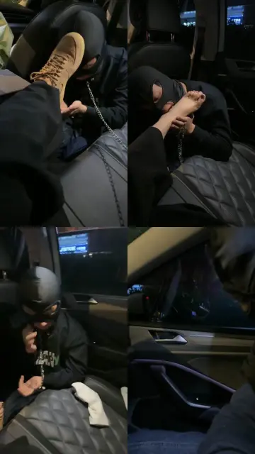 【子熙大人】户外玩狗车内舔脚