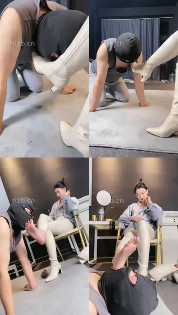 【冰诺】狗地毯舔长靴裸足