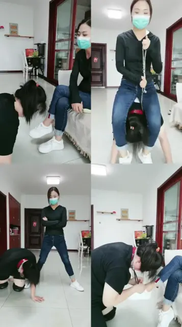 【凌儿女神】母畜-跪舔小白鞋白袜/碾压踩/骑马转胯/耳光