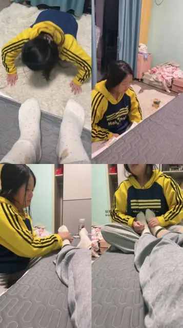 【白兔】闺蜜犬白棉袜崇拜