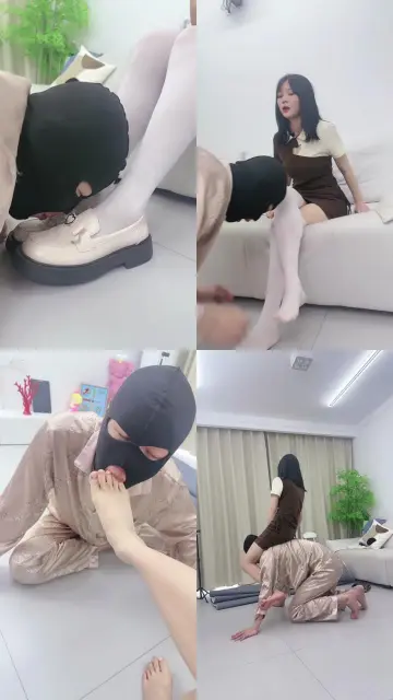 【兔兔酱】萝莉主白丝诱惑调贱奴