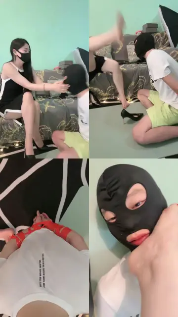 【柒柒学姐】反绑奶狗狂抽耳光/臭脚踩狗脸