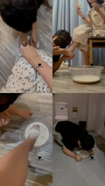 【LL77】伺候沐足/揪耳朵/裸足狂舔/赏赐洗脚奶