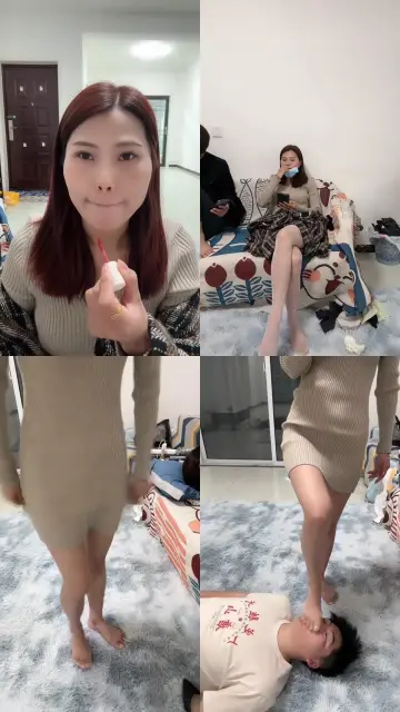 【安主子】情侣主-肉丝脚下喂食/骑狗背/跪舔高跟